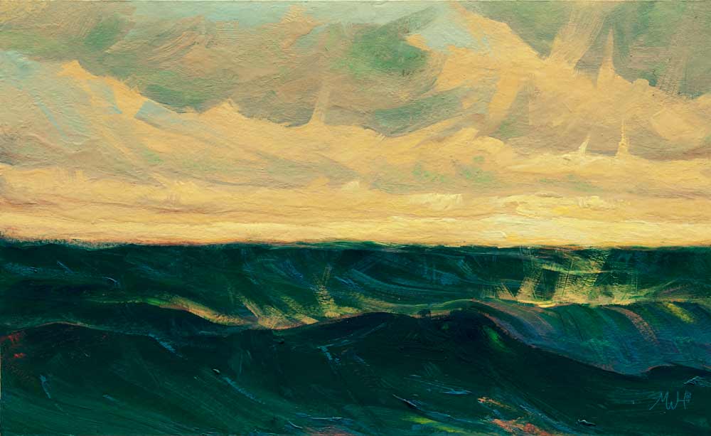 Painting of the open sea.