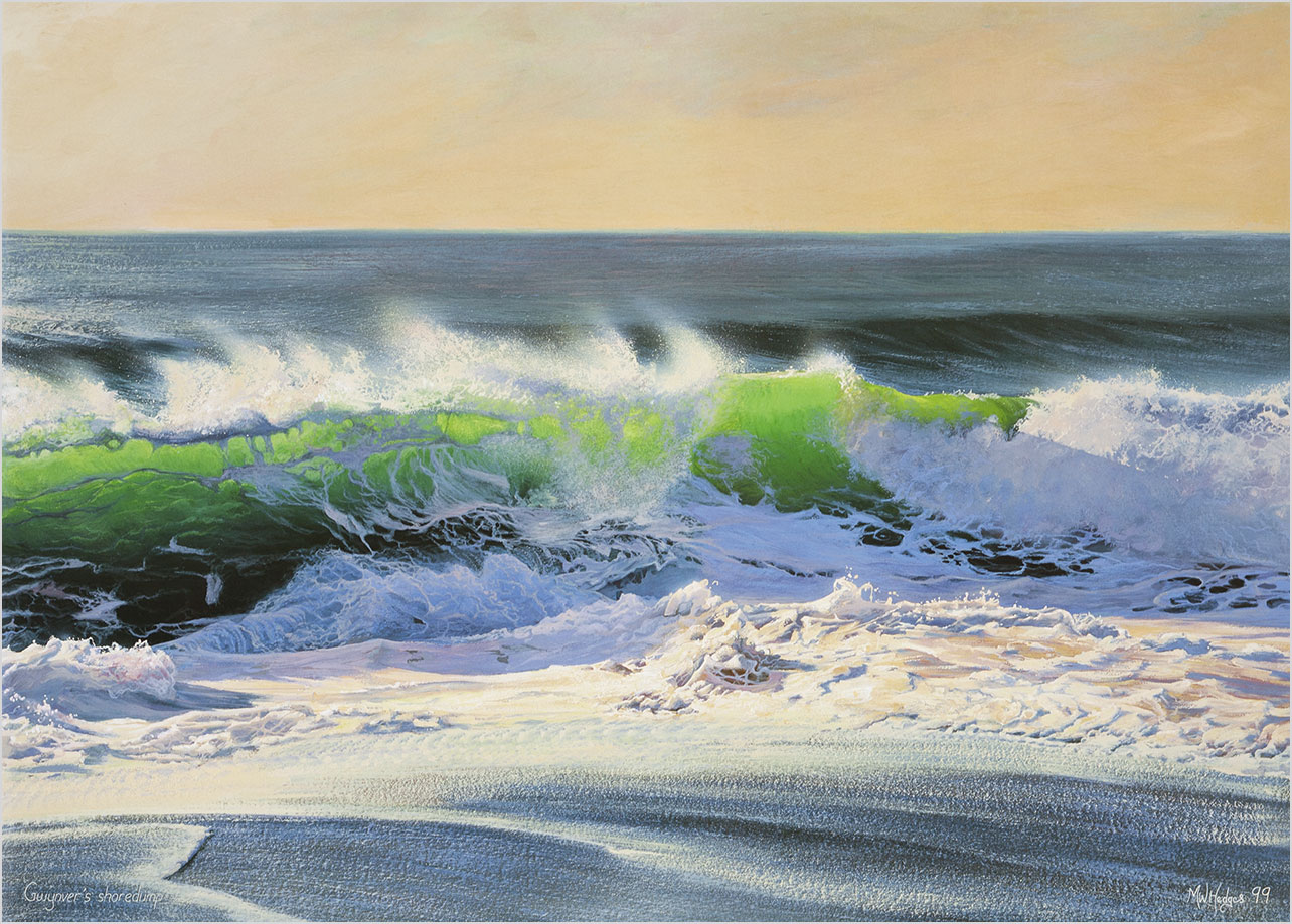 Fine art print of impressive breaking wave at Sennen Cove.